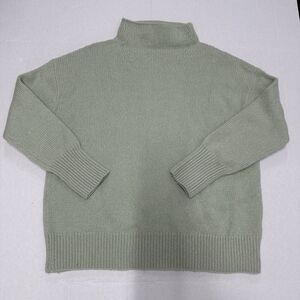 Vince XS Marled Funnel Neck Wool Cashmere Blend Sweater in Mint Green Designer